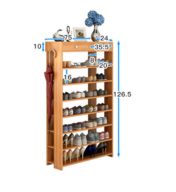 Het eenvoudige kabinet van de de Spaanplaatschoen van de stijl Houten korrel met vele rekken voor kiest